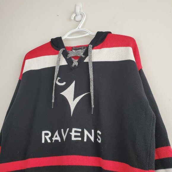 Carleton Ravens Bruzer Knit Jersey Hoodie Sweatshirt Black Size M - Picture 3 of 5